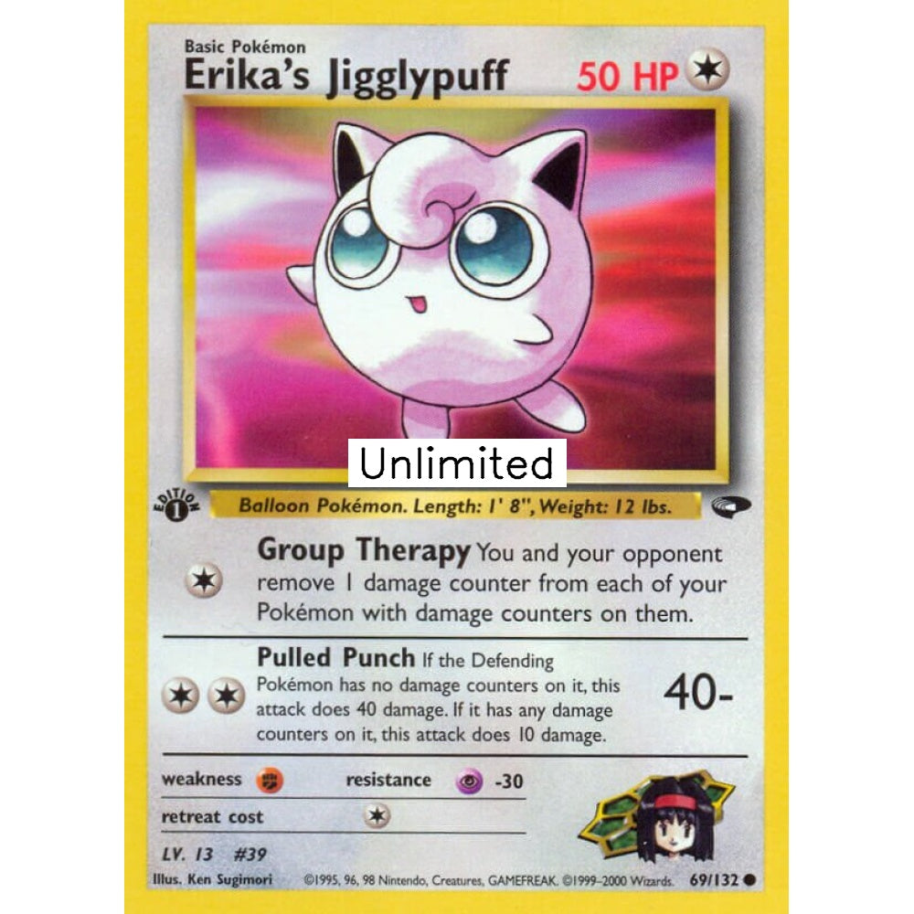 Erika's Jigglypuff Common 69/132 Pokemon Card Game Gym Challenge