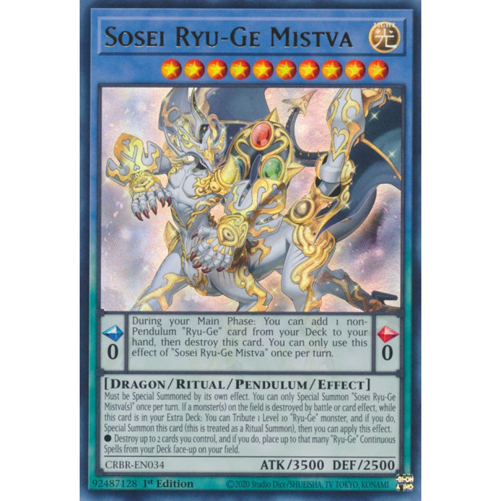 Sosei Ryu-Ge Mistva CRBR-EN034 Ultra Ultra Rare Yu-Gi-Oh Crossover Breakers in Art
