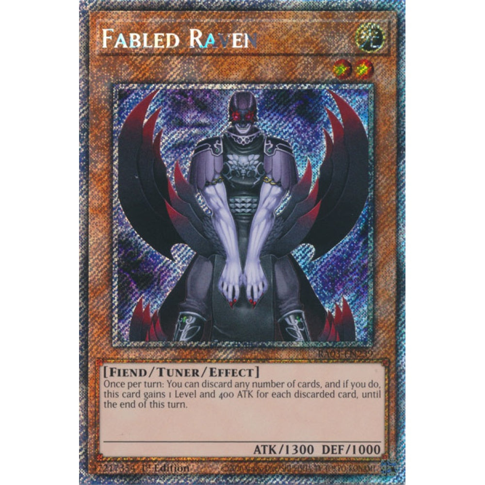 Fabled Raven RA03-EN239 Platinum Platinum Secret Rare Yu-Gi-Oh Quarter Century Bonanza in Art