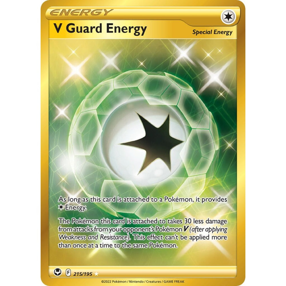 V Guard Energy Rare Secret 215/195 Pokemon Card Game Silver Tempest
