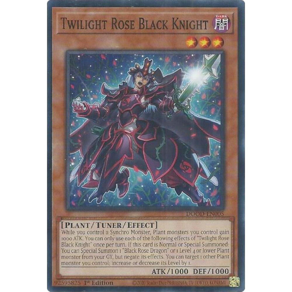 Twilight Rose Black Knight DOOD-EN005 Common Yu-Gi-Oh Doom of Dimensions