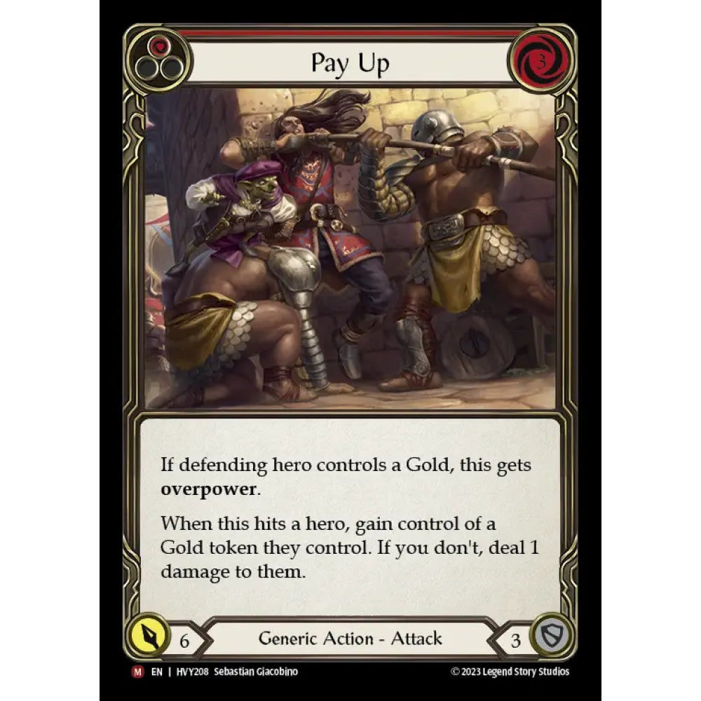 Pay Up HVY208 Majestic Flesh & Blood Trading Card Game Heavy Hitters in Regular Art