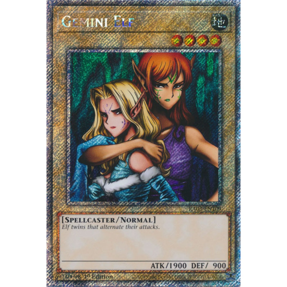 Gemini Elf RA03-EN109 Platinum Platinum Secret Rare Yu-Gi-Oh Quarter Century Bonanza in Art