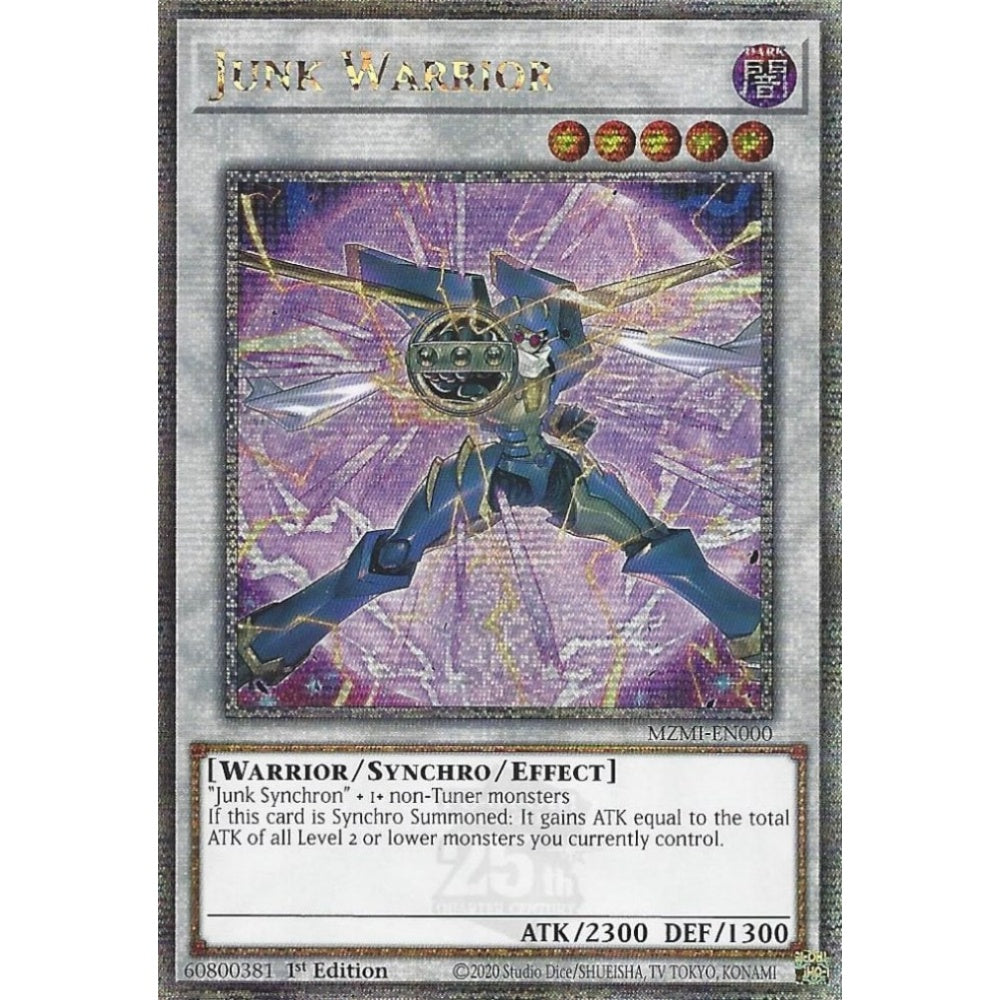 Junk Warrior MZMI-EN000 QCR Quarter Century Secret Rare Yu-Gi-Oh Maze of Millennia in Art