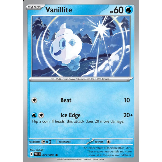 Vanillite Common 027/086 Pokemon Card Game White Flare