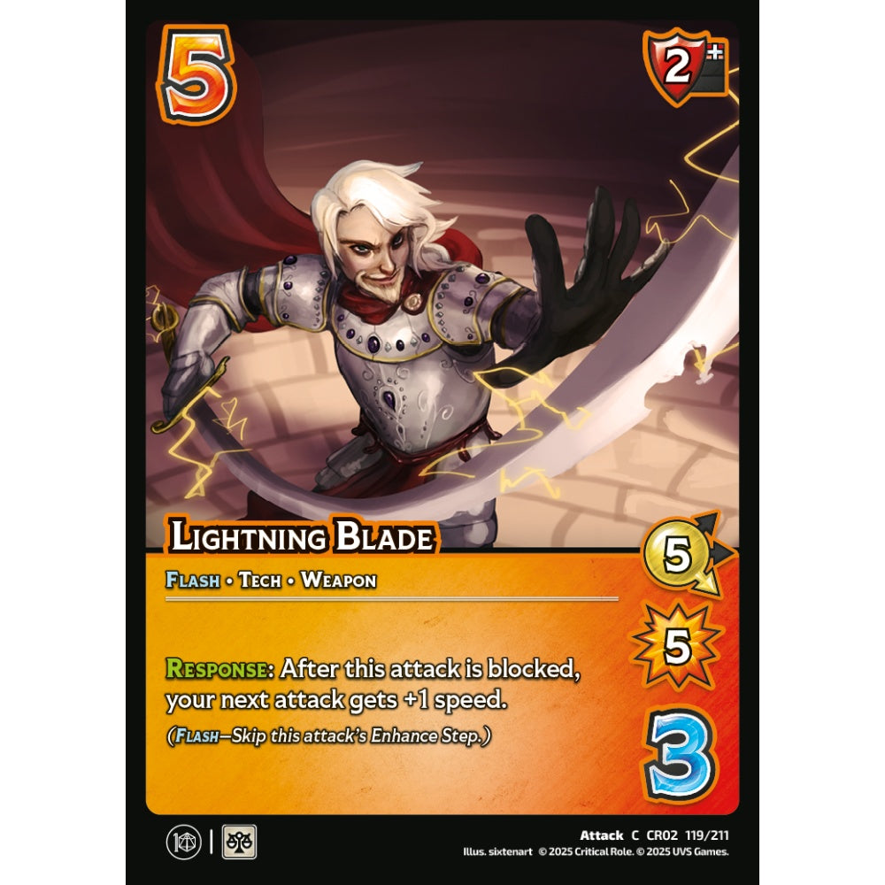Lightning Blade, 119/211, CR02, Universus, Critical Role: Heroes Of Exandria, Attack, C