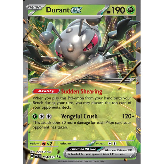 Durant ex Double Rare 004/191 Pokemon Card Game Surging Sparks
