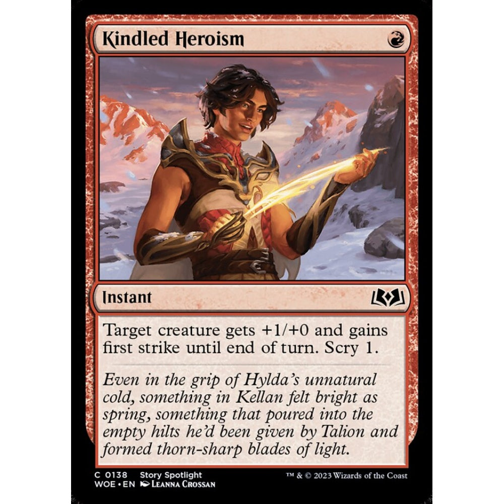 Kindled Heroism, common, 138, Magic the Gathering, Wilds of Eldraine