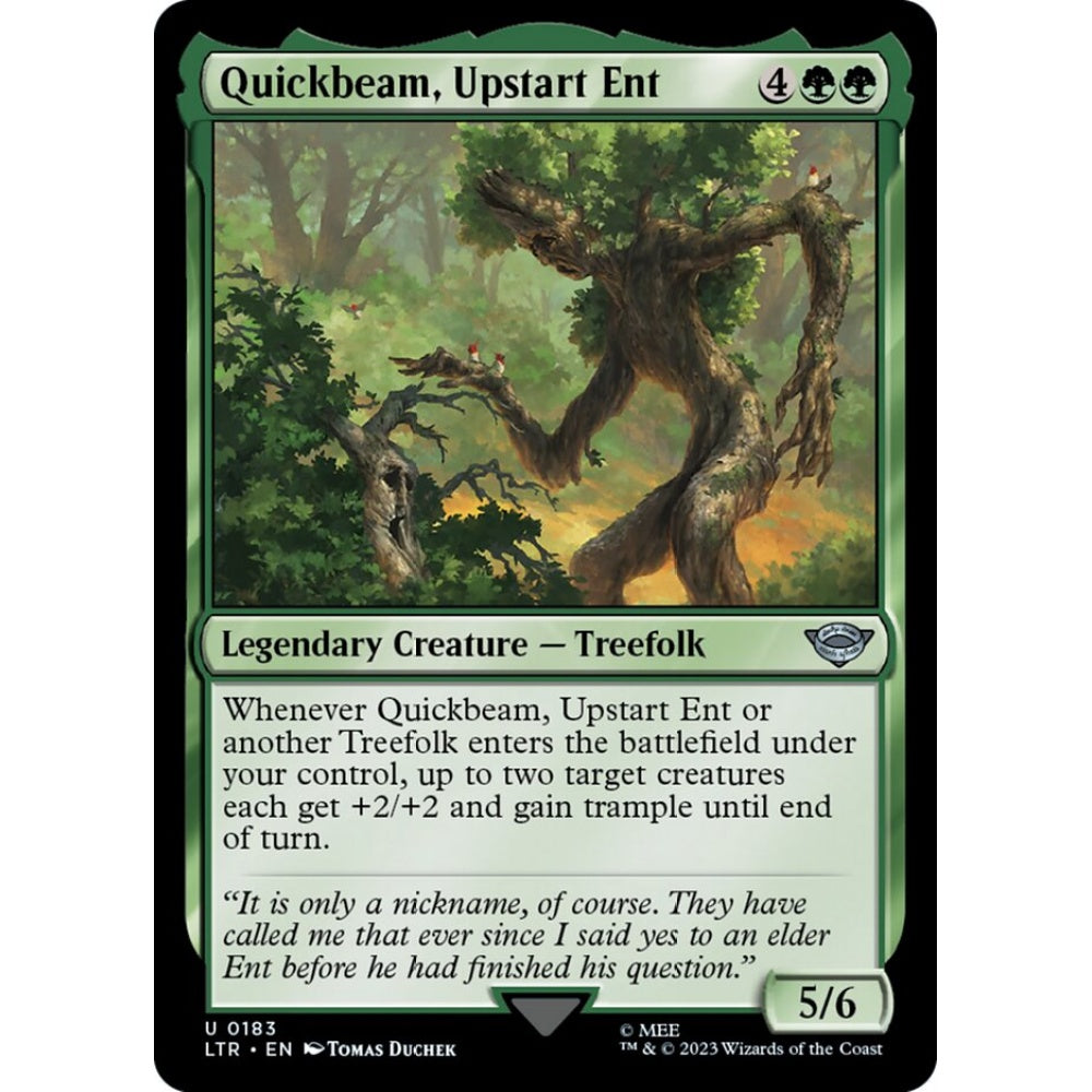 Quickbeam, Upstart Ent, uncommon, 183, Magic the Gathering, The Lord of the Rings: Tales of Middle-earth