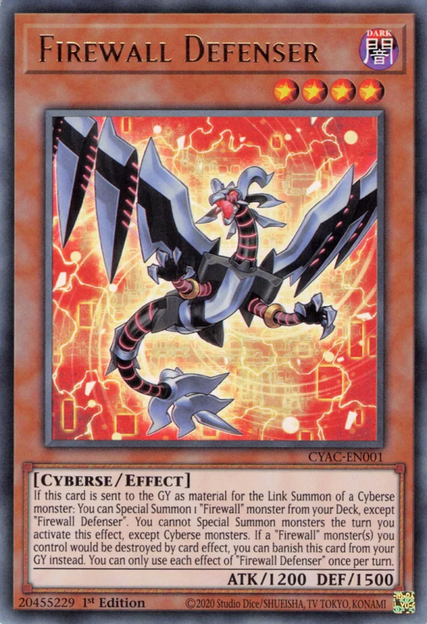 Firewall Defenser CYAC-EN001 Ultra Ultra Rare Yu-Gi-Oh Cyberstorm Access in Art