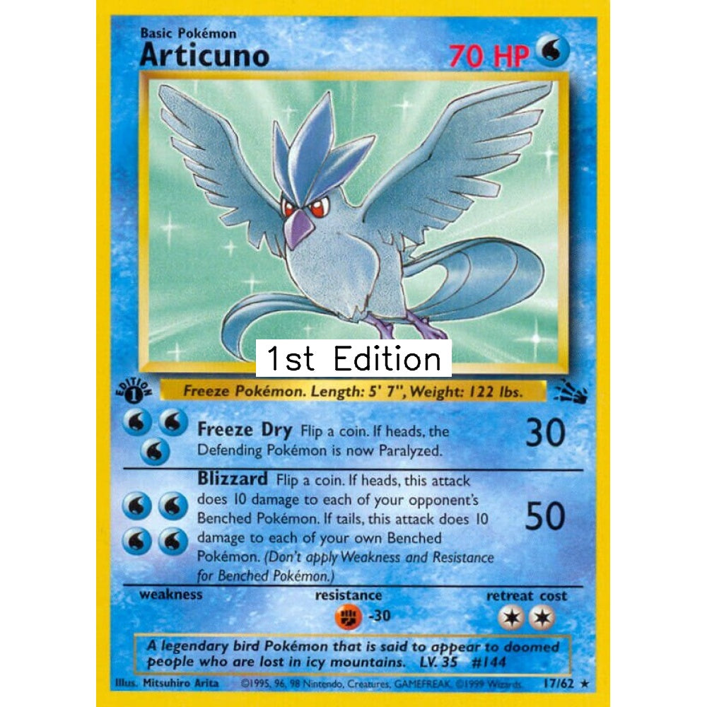 Articuno Rare 17/62 Pokemon Card Game Fossil