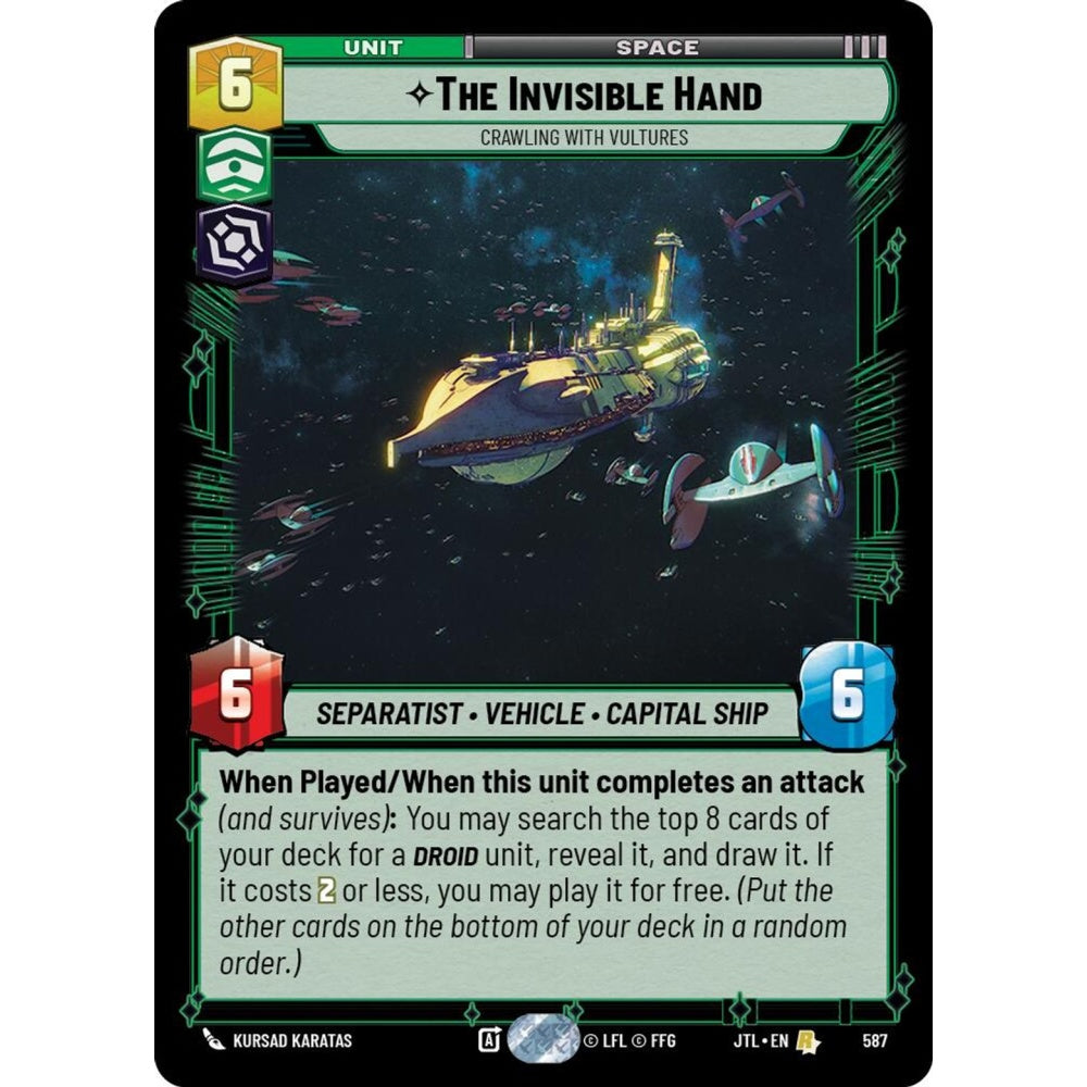 The Invisible Hand, R, JTL 587) Foil, Star Wars Unlimited