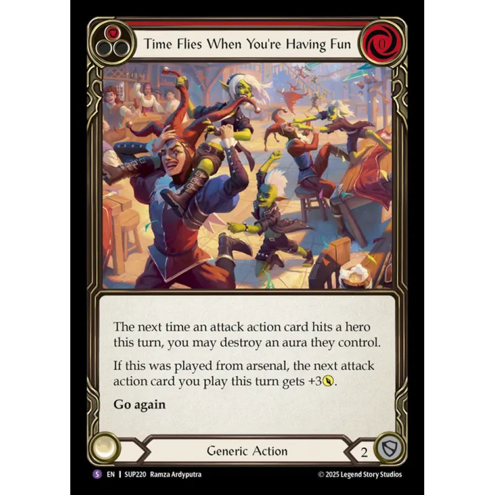 Time Flies When You're Having Fun SUP220 Super-Rare Flesh & Blood Trading Card Game Super Slam in Regular Art