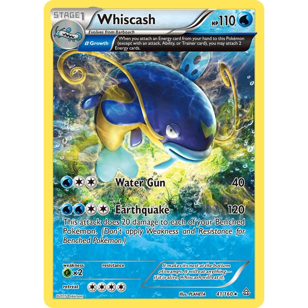 Whiscash Rare 41/160 Pokemon Card Game Primal Clash