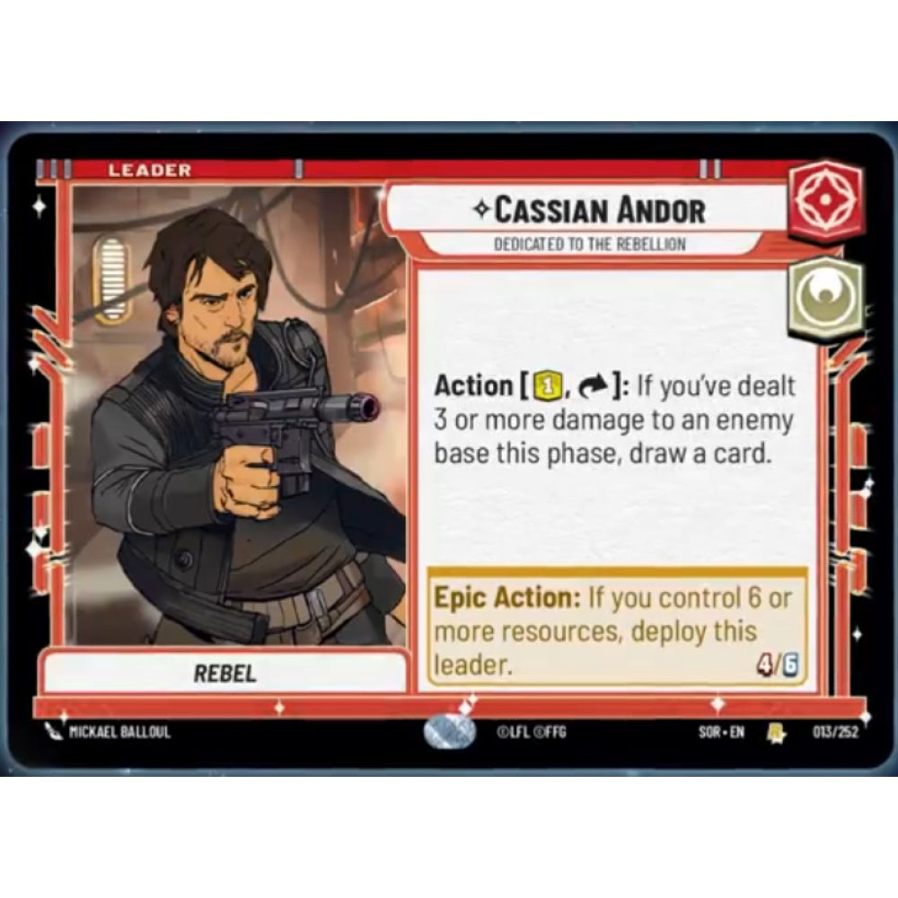 Cassian Andor, 13, R, Star Wars Unlimited, Sparks Of Rebellion
