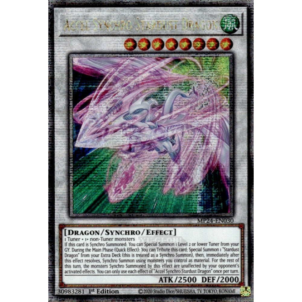 Accel Synchro Stardust Dragon MP24-EN030 QCR Quarter Century Secret Rare Yu-Gi-Oh 25th Anniversary Tin: Dueling Mirrors in Art