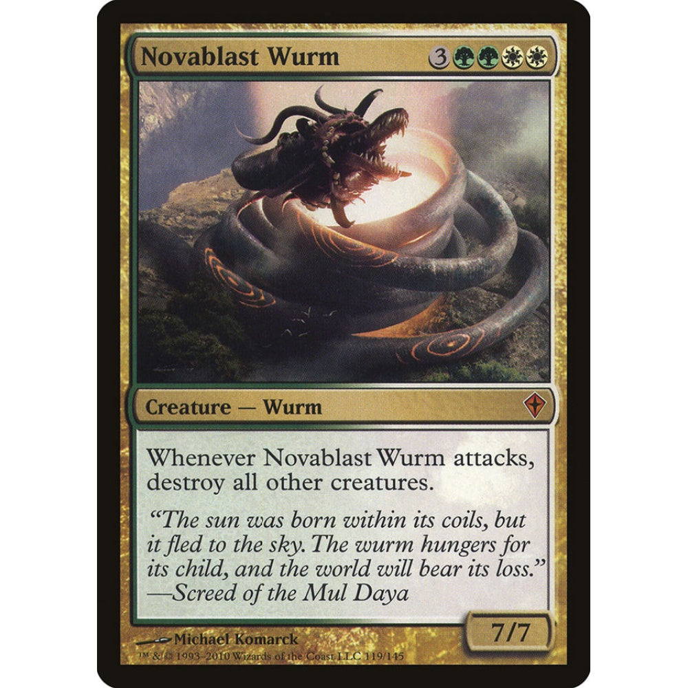 Novablast Wurm mythic 119 Magic the Gathering Worldwake