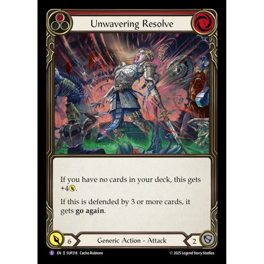 Unwavering Resolve SUP218 Super-Rare Flesh & Blood Trading Card Game Super Slam in Regular Art