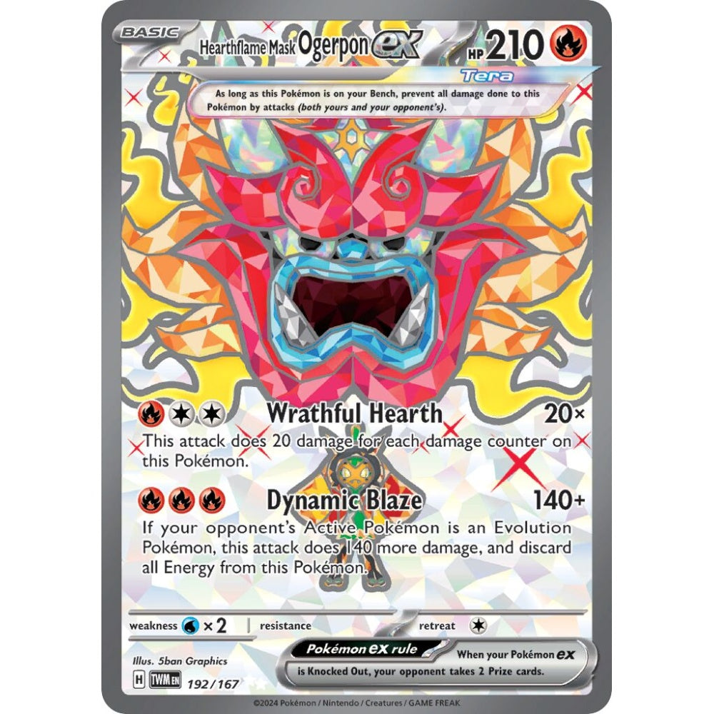 Hearthflame Mask Ogerpon ex Ultra Rare 192/167 Pokemon Card Game Twilight Masquerade