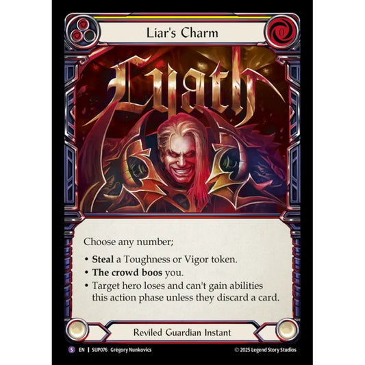 Liar's Charm SUP076 Super-Rare Flesh & Blood Trading Card Game Super Slam in Regular Art