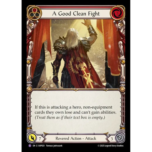 A Good Clean Fight SUP021-RF Super-Rare Flesh & Blood Trading Card Game Super Slam in Rainbow Foil Art