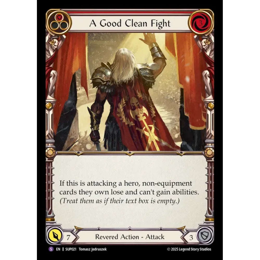 A Good Clean Fight SUP021 Super-Rare Flesh & Blood Trading Card Game Super Slam in Regular Art