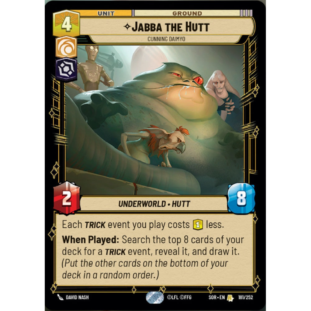 Jabba the Hutt, 181, R, Star Wars Unlimited, Sparks Of Rebellion