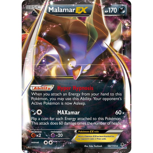 Malamar-EX Rare Holo EX 58/119 Pokemon Card Game Phantom Forces