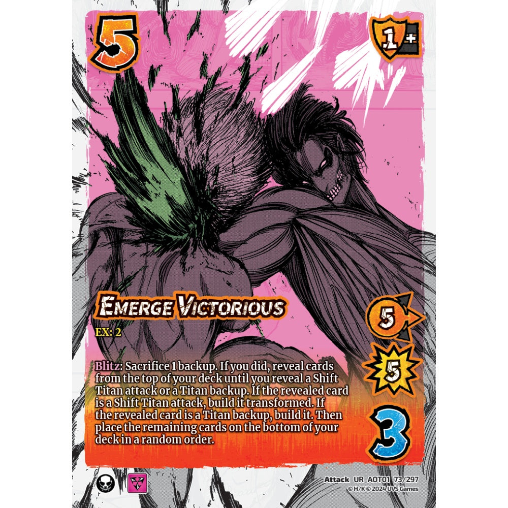 Emerge Victorious, 73/297, UR, UniVersus, Attack on Titan: Battle for Humanity