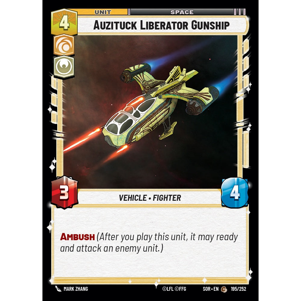 Auzituck Liberator Gunship, 195, C, Star Wars Unlimited, Sparks Of Rebellion