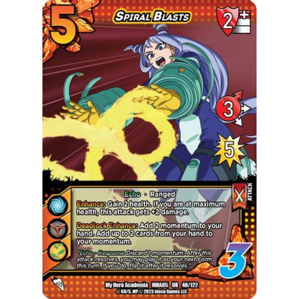 Spiral Blasts, 40/122, UR, UniVersus, MHA05 Undaunted Raid