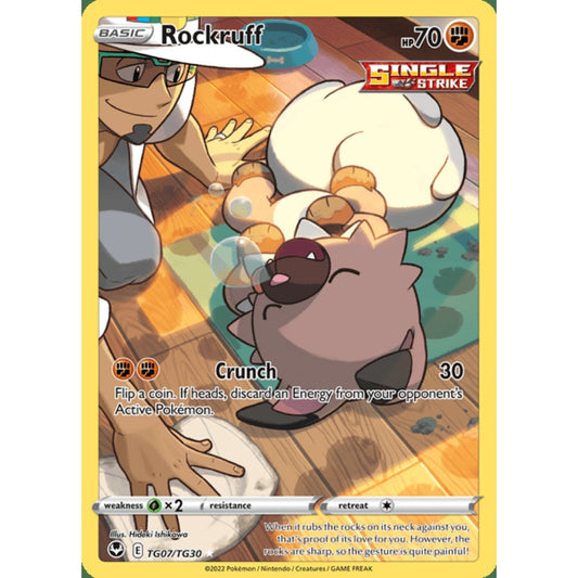 Rockruff Illustration Rare TG7/TG30 Pokemon Card Game Silver Tempest