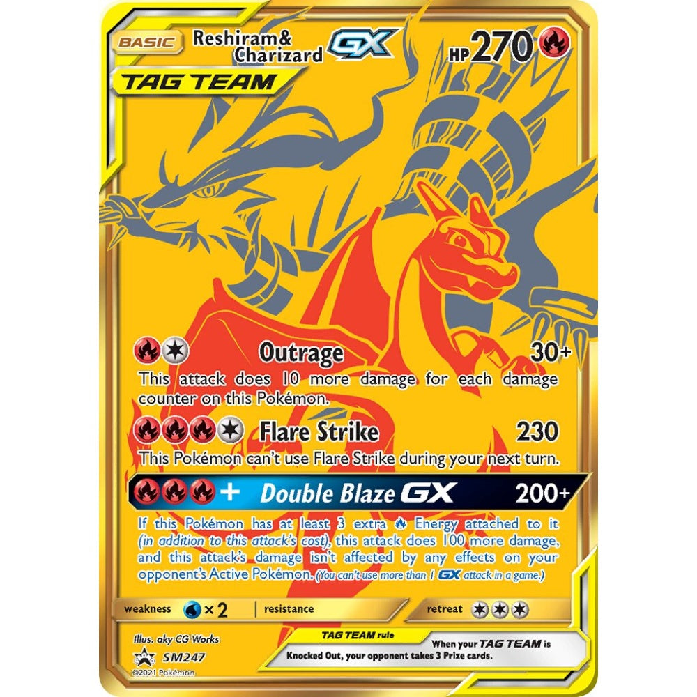 Reshiram & Charizard-GX Promo SM247 Pokemon Card Game Sun & Moon Promos