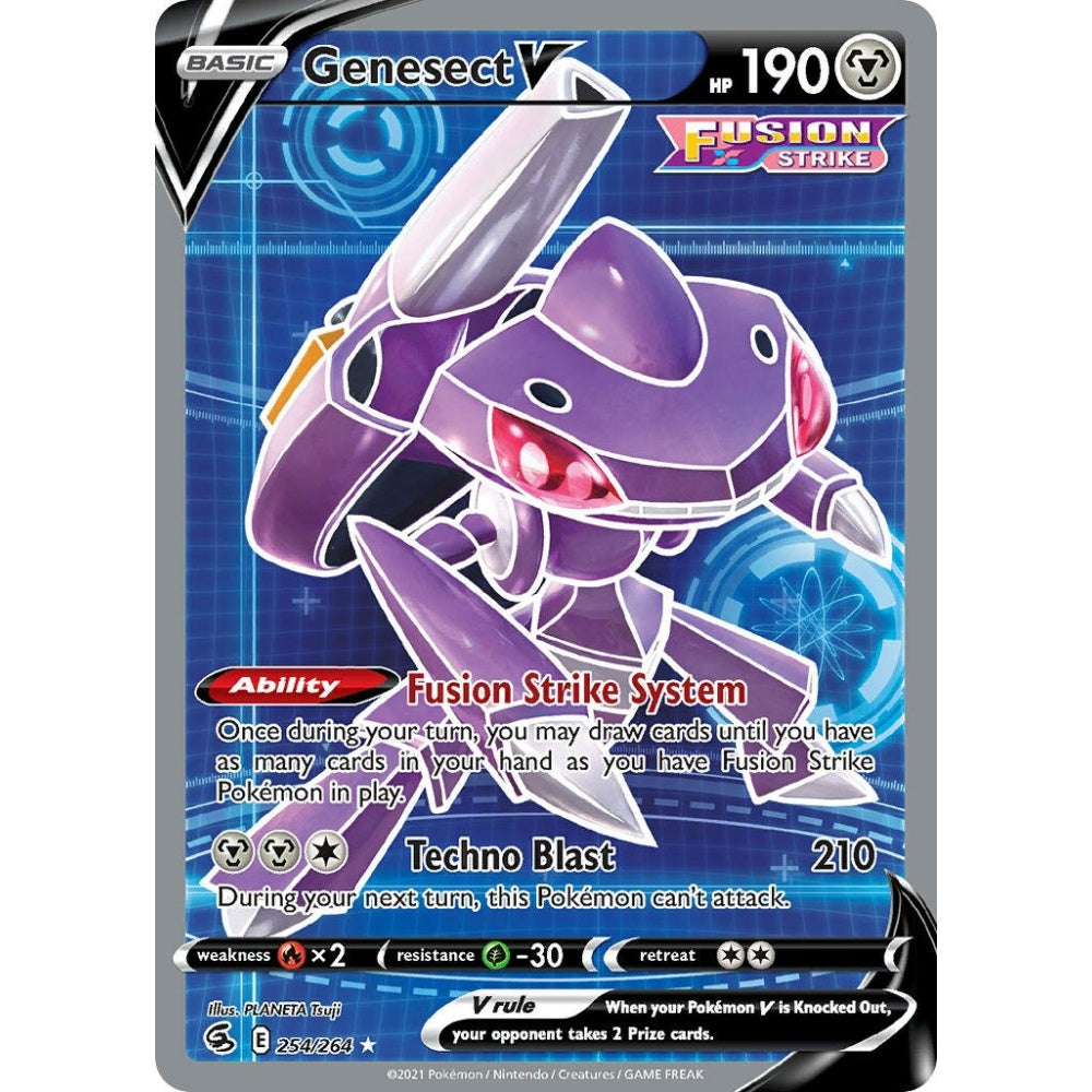 Genesect V Rare Ultra 254/264 Pokemon Card Game Fusion Strike