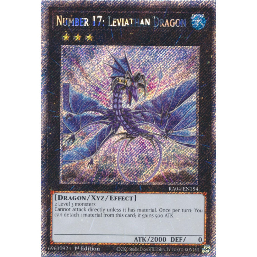 Number 17: Leviathan Dragon RA04-EN154 QCR Quarter Century Secret Rare Yu-Gi-Oh Quarter Century Stampede in Art