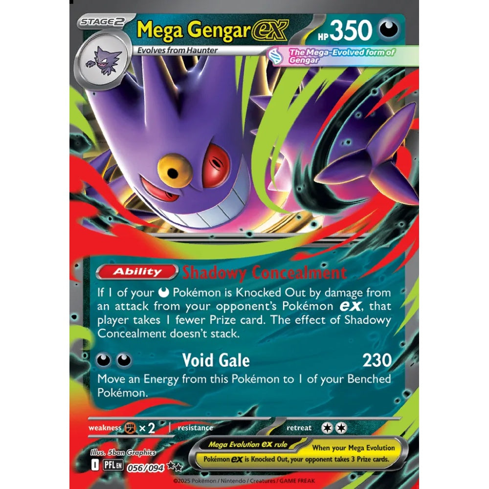 Mega Gengar ex Double Rare 056/094 Pokemon Card Game Phantasmal Flames