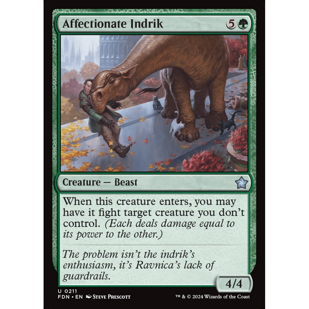 Affectionate Indrik, 211, uncommon, Magic: The Gathering, Foundations