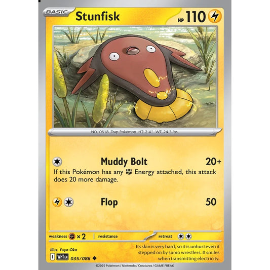 Stunfisk Uncommon 035/086 Pokemon Card Game White Flare