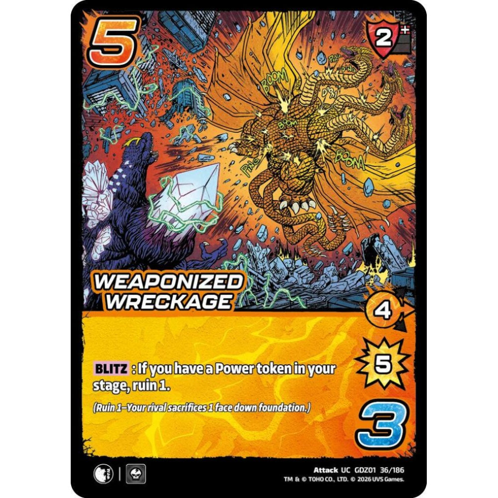 Weaponized Wreckage GDZ01 36/186 GDZ01 Universus Godzilla: Reign of Kaiju Attack UC
