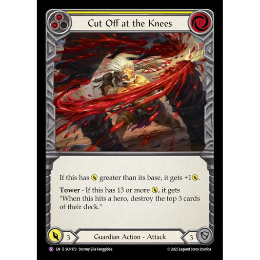 Cut Off at the Knees SUP173-RF Super-Rare Flesh & Blood Trading Card Game Super Slam in Rainbow Foil Art