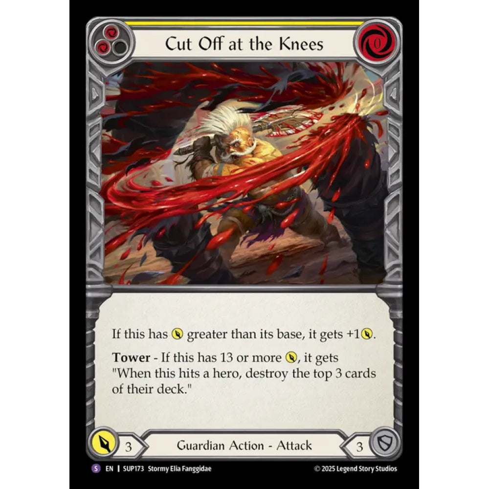 Cut Off at the Knees SUP173 Super-Rare Flesh & Blood Trading Card Game Super Slam in Regular Art