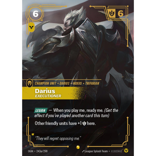 Darius, Executioner OGN-243a/298 Riftbound Card Game Origins Showcase