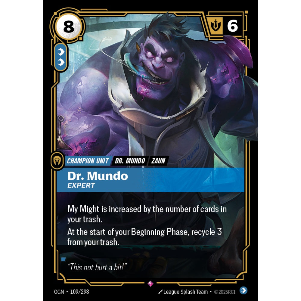 Dr. Mundo, Expert OGN-109/298 Riftbound Card Game Origins Rare