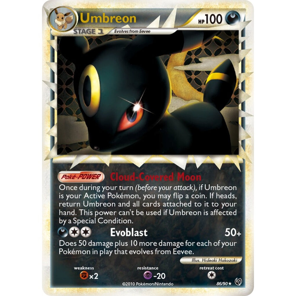 Umbreon Rare Prime 86/90 Pokemon Card Game Undaunted