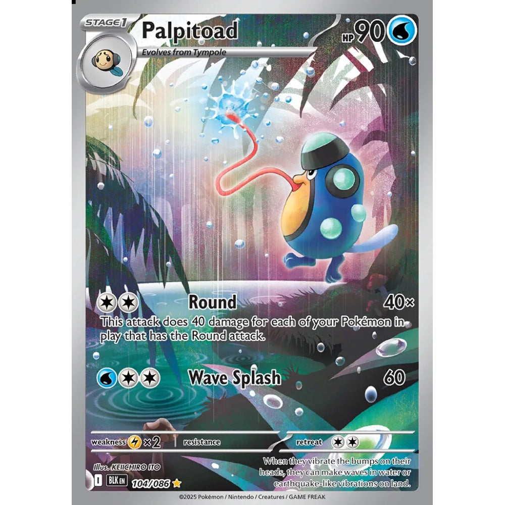 Palpitoad Illustration Rare 104/086 Pokemon Card Game Black Bolt