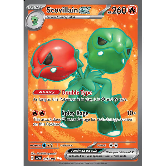 Scovillain ex Ultra Rare 216/191 Pokemon Card Game Surging Sparks