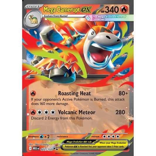 Mega Camerupt ex Double Rare 022/132 Pokemon Card Game Mega Evolution