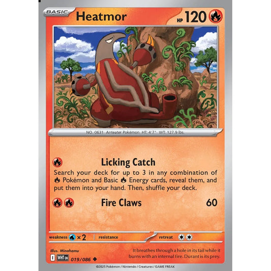 Heatmor Uncommon 019/086 Pokemon Card Game White Flare