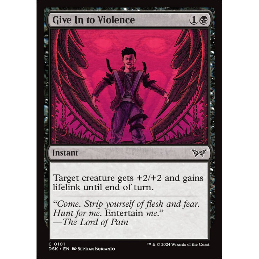 Give In to Violence, 101, common, Magic: The Gathering, Duskmourn: House of Horror