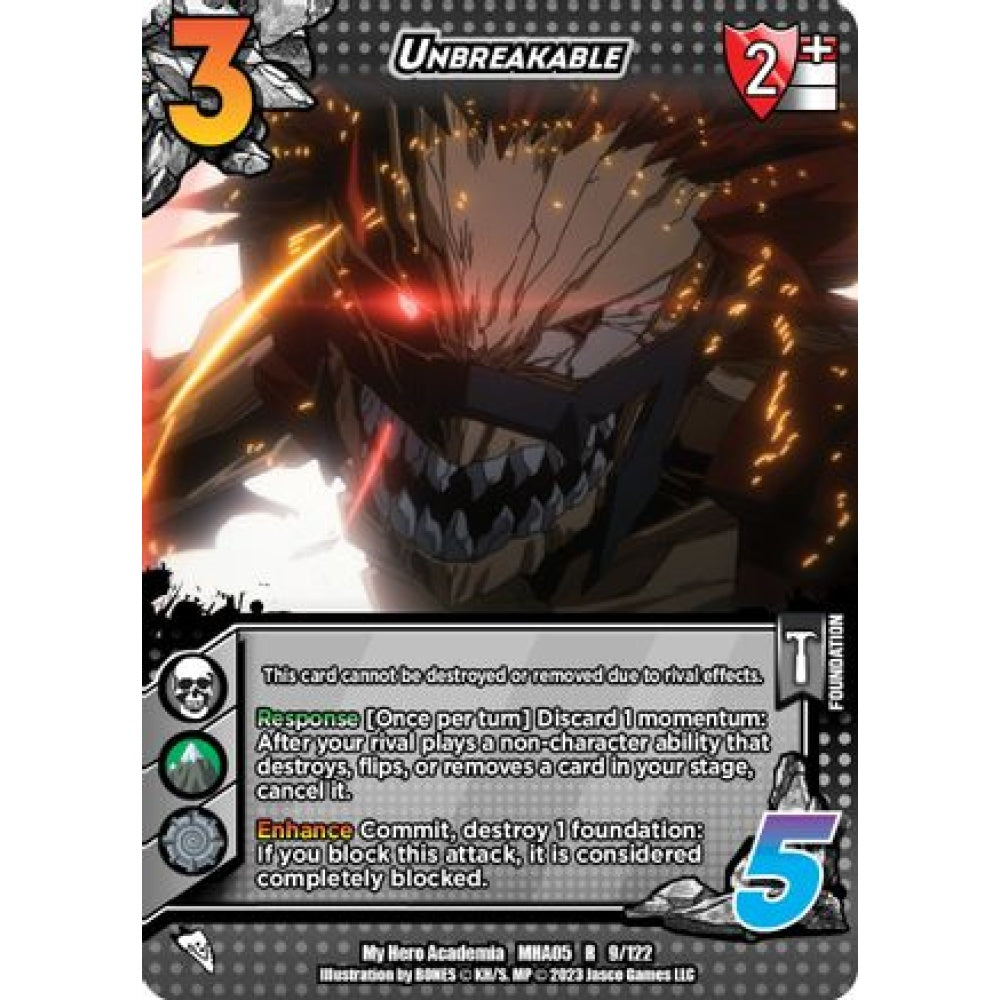 Unbreakable, 9/122, R, UniVersus, MHA05 Undaunted Raid